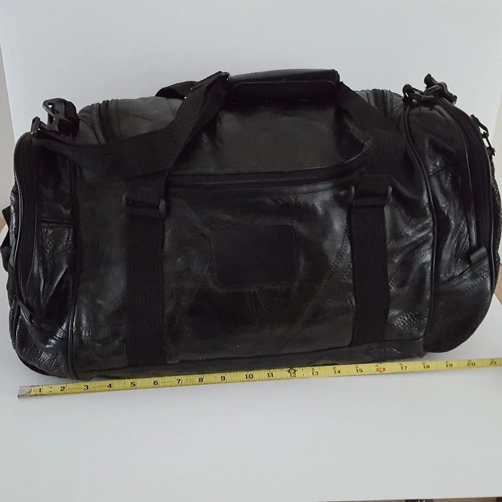 Patchwork Leather Duffle Bag Weekender Luggage *Promotional Word…